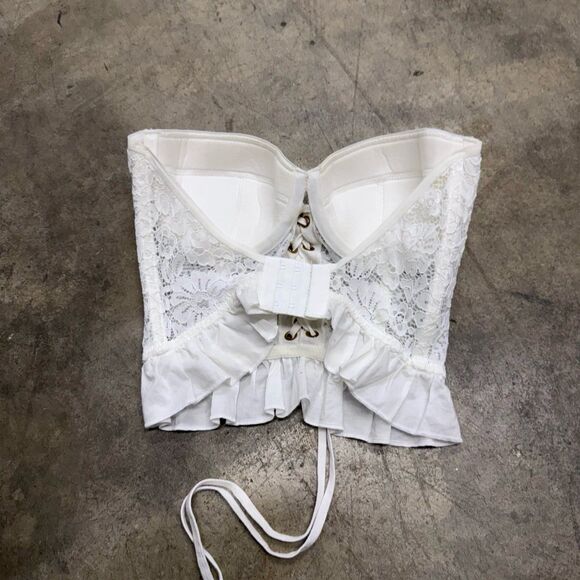 ASOS lace up ruffled corset bustier top - Picture 2 of 5